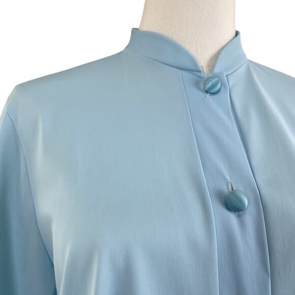 Vintage 60s Hollywood Vassarette Blue Nylon Pajama Lounge Set Women’s Size M - Picture 6 of 12